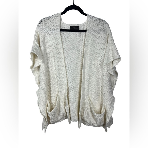 Eskandar White Tabard Linen Blend Knit Open Front Cardigan - Picture 1 of 8